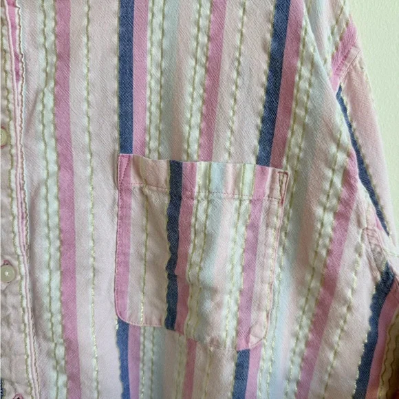 Aerie off Duty Poplin Stripe Pajama Shirt - Picture 4 of 5
